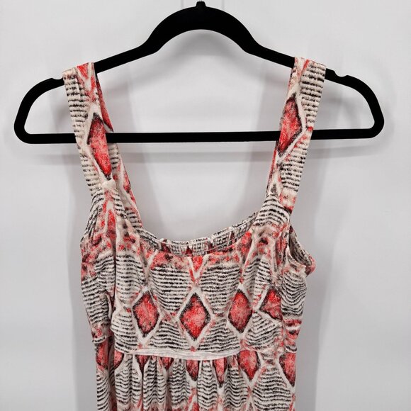 Fresh Produce Midi Dress Womens Medium White Red Southwest Print Rayon Blend - Picture 2 of 7